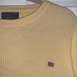 Yellow Ralph Lauren American flag sweater
